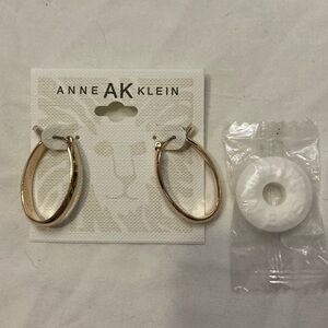 12-3 Anne Klein gold tone hoop earrings NWT